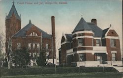 Court House and Jail Marysville, KS Postcard Postcard Postcard