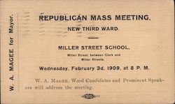 Republican Mass Meeting New Third Ward Postcard