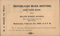 Republican Mass Meeting New Third Ward Pittsburgh, PA Political Postcard Postcard Postcard