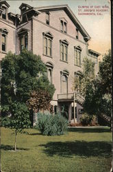 Glimpse of East Wing, St. Joseph's Academy Sacramento, CA Postcard Postcard Postcard