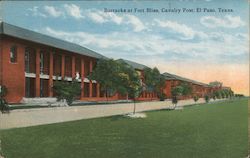 Barracks at Fort Bliss, Calvary Post Postcard