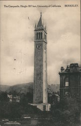 The Campanile, Height 307 Feet, University of California Postcard