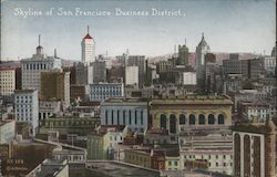 Skyline of Business District Postcard