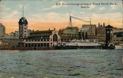 S.S. Prince George at Grand Trunk Pacific Dock Postcard