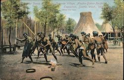 War Dance of Natives Igarrote Village Postcard