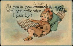 As You In Your Tent Lie Won't You Smile When I Pass By? Postcard