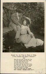 Could you be True to Eyes of Blue Romance & Love Postcard Postcard