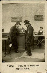 What I Likes Is A Man Wif Reg'lar Abits Postcard