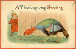 A Thanksgiving Greeting Postcard