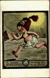 A Little Shriner Wearing His First Pin Freemasonry Postcard Postcard