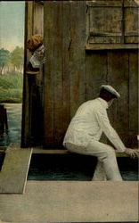 Couple at Dock Postcard