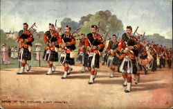 Pipers Of The Highland Light Infantry Scotland Postcard Postcard