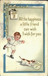 All the happiness a little friend can wish I wish for you Postcard