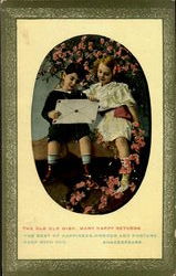 The Old Old Wish Many Happy Returns Postcard