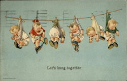 Let's Hang Together Babies Postcard Postcard