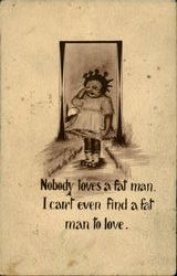 Nobody Loves A Fat Man Postcard