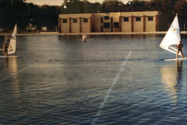 Eric Magana and Rod Haney Windsurf on the Big Pool, circa 1982