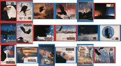 Lot of 18 US Postal Service Art Postcards Postcard
