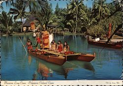 Hawaiian Long-Canoe, Polynesian Cultural Center Postcard