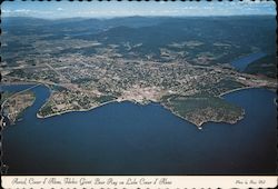 Arial View Coeur d'Alene, ID Postcard Postcard Postcard