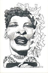 Billie Holiday by David Levine Postcard