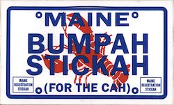 Maine Bumpah Stickah for the Cah Postcard