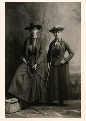 Two Frontier Women with Guns c1885 Postcard