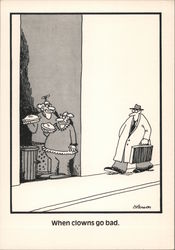 The Far Side When Clowns Go Bad Postcard