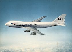 Scandinavian Boeing 747-B in Flight Aircraft Postcard Postcard Postcard