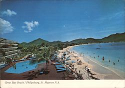 Great Bay Beach Phillipsburg, Sint Maarten Postcard Postcard Postcard