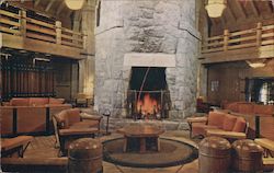 Lobby of Timberline Lodge Postcard