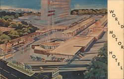 World Motor Hotel Postcard