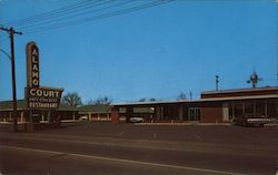 Alamo Court and Davy Crockett Restaurant Postcard