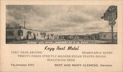 Kozy Rest Motel Postcard