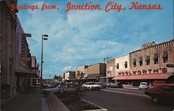 Looking North on Washington Street Junction City, KS Postcard Postcard Postcard