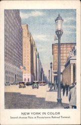 Seventh Avenue Plaza at Pennsylvania Railroad Terminal Postcard