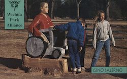 Man in a Wheelchair Sculpture, Riverside Park Postcard