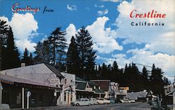 Greetings from Crestline California Postcard
