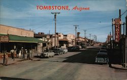 Allen Street - Main Drag of 'The Town Too Tough to Die' Postcard