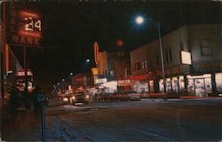 Night Scene of Second Avenue Fairbanks, AK Malcolm Lockwood Postcard Postcard Postcard