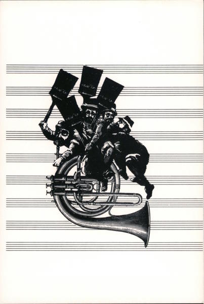 Sheet Music French Horn Mail Art Modern