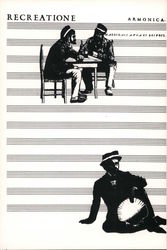 Two Men Sitting at a Table Postcard