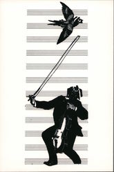 Carlo Pittore Violin Mail Art Postcard