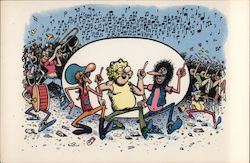 Parade (The Fabulous Furry Freak Brothers) by Gilbert Shelton Postcard