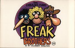 Phineas, Fat Freddy, and Freewheelin' Frank (The Fabulous Furry Freak Brothers) by Gilbert Shelton Postcard