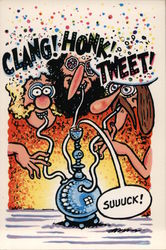 "Clang Honk Tweet!" (The Fabulous Furry Freak Brothers) Hippies, Bong Postcard