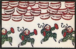 Color Xerox Art - Clown Laughing Teeth Postcard