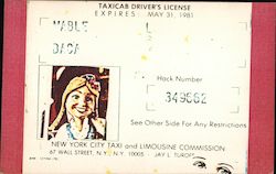 Mable Baca Taxicab Driver's License Xerox Art Postcard Postcard Postcard