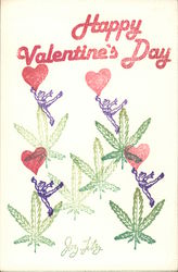 Happy Valentine's Day Rubber Stamp Art Postcard