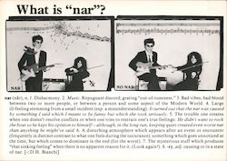 What is "nar"? Postcard